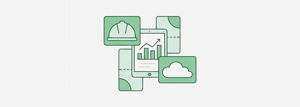 Construction admin workflow illustration showing quote automation and process management